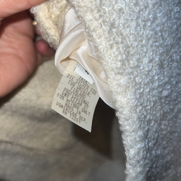 Vintage Marvin Richards long wool coat with silver fox fur trim sz 4 - Picture 3 of 4